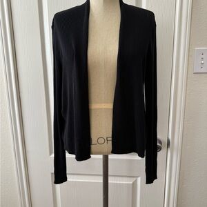LOFT Black Ribbed Cardigan